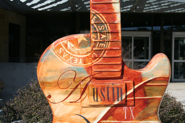 "Artistic Gibson guitar at City Hall"
